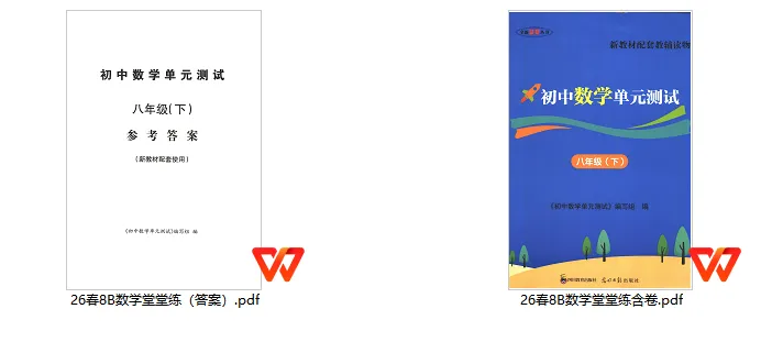 初中数学-2026版《堂堂练含试卷》8年级下册(数学) 第1张