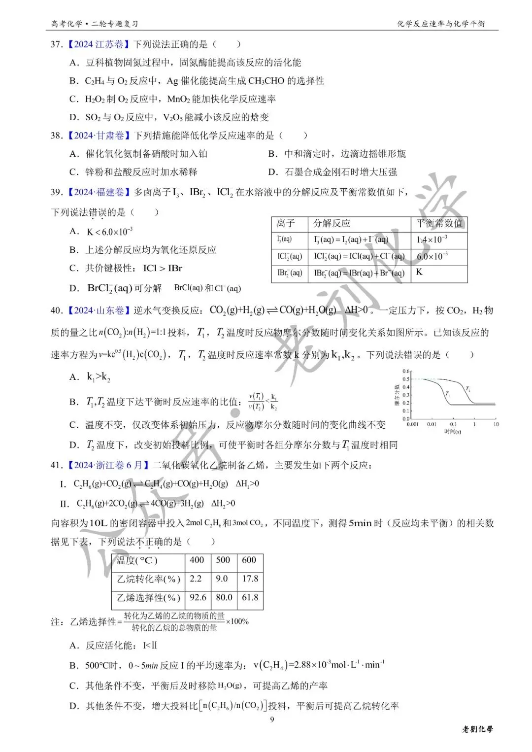 【真题集训】2026年高考化学二轮专题(2021-2025)——专题14 化学反应速率和化学平衡(51题) 第9张