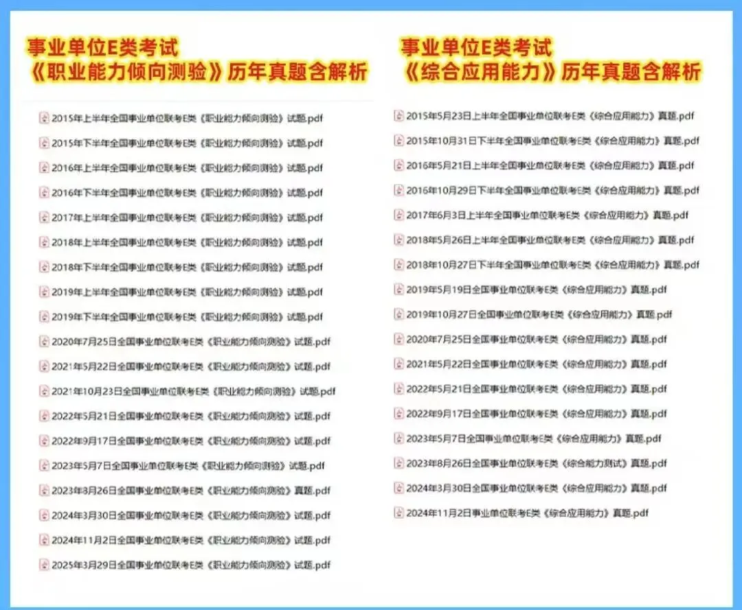全国事业单位联考ABCDE类历年真题+解析2015-2025 第4张