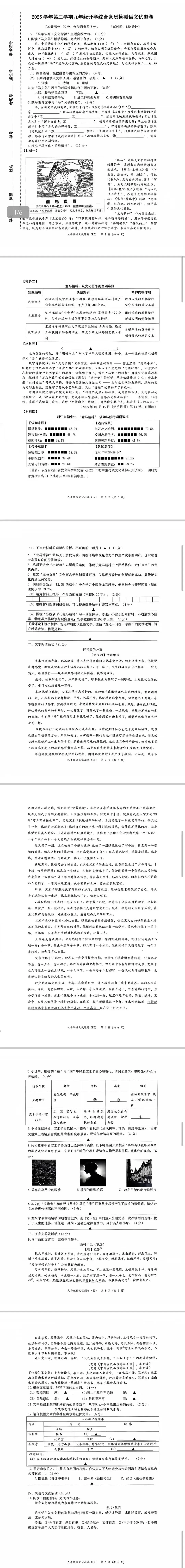 中考倒计时95天,来两套以“马”为主题最新试卷 第2张