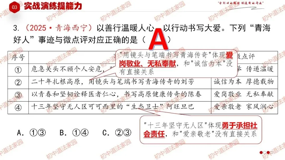 中考政治丨道德与法治一轮复习 专题11 勇担社会责任 第19张