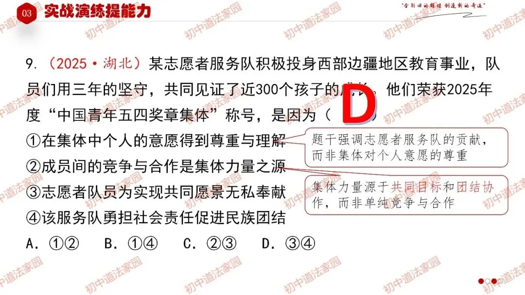 中考政治丨道德与法治一轮复习 专题11 勇担社会责任 第25张