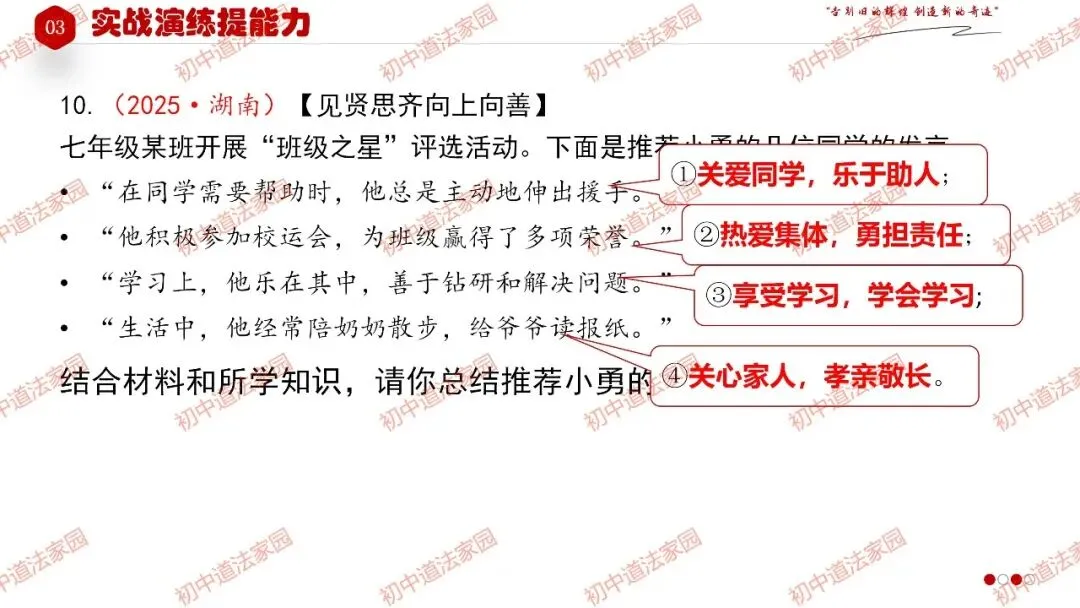 中考政治丨道德与法治一轮复习 专题11 勇担社会责任 第26张