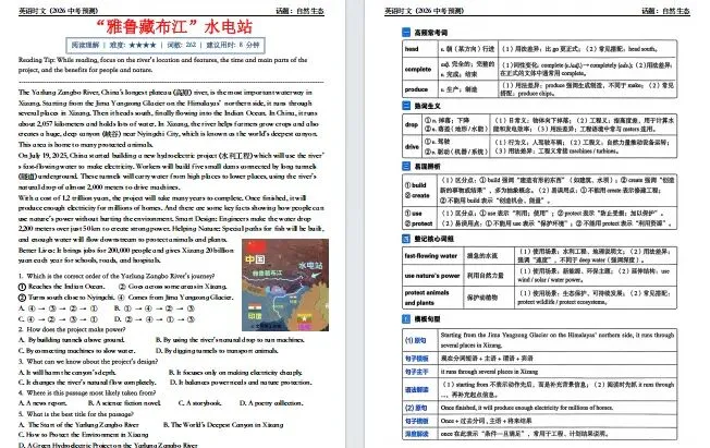 【中考预测】“雅鲁藏布江” 水电站~2026最新英语中考预测(附直接下载链接)时文阅读与传统文化资源免费分享~ 第7张
