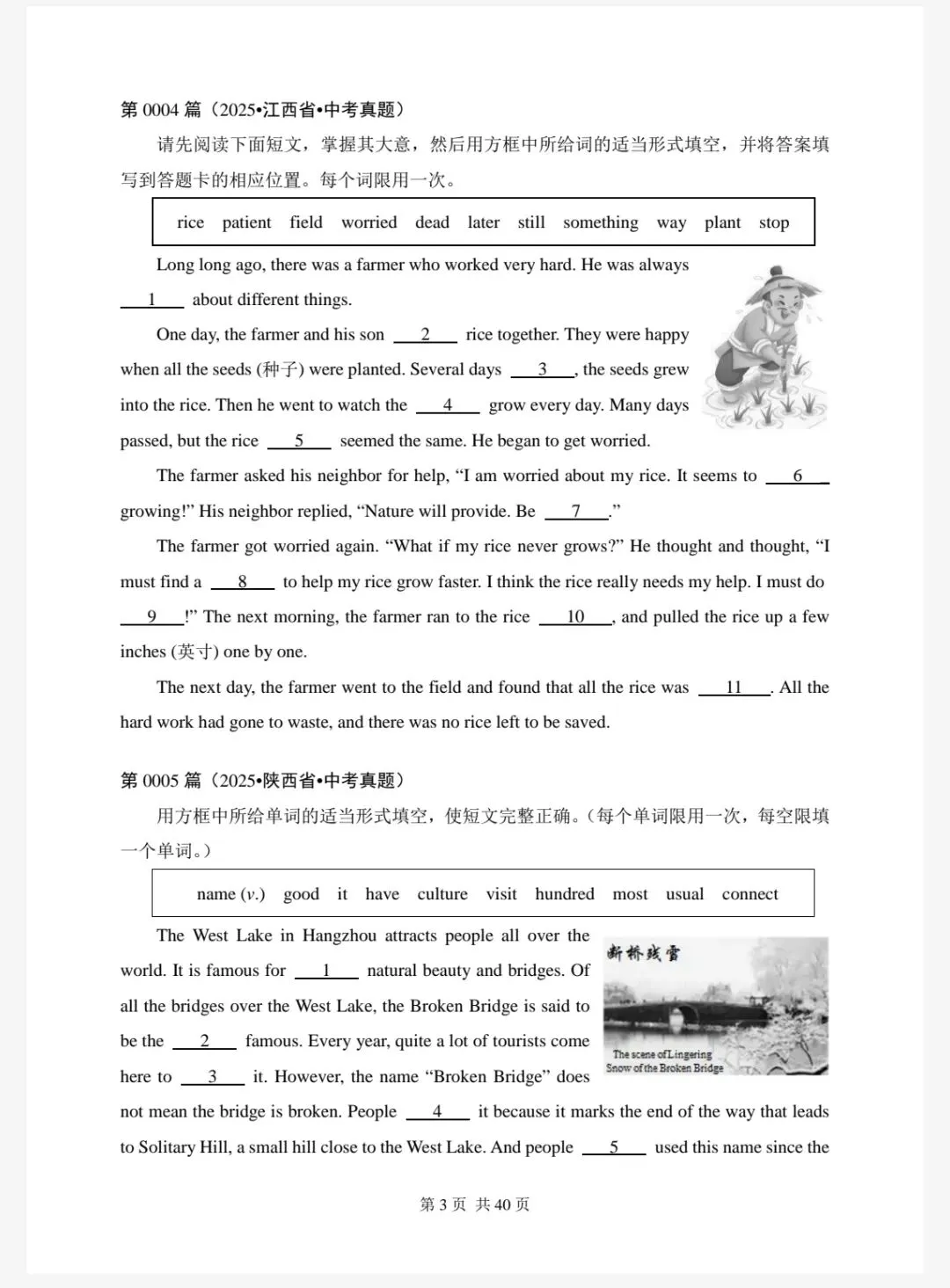 2026年中考英语总复习之选词填空100篇(01-20) 第3张