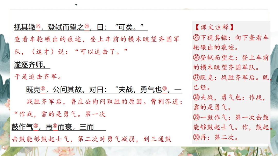 2026中考语文复习:九年级下册 《鱼我所欲也》《送东阳马生序》《曹刿论战》重点知识精讲 第61张