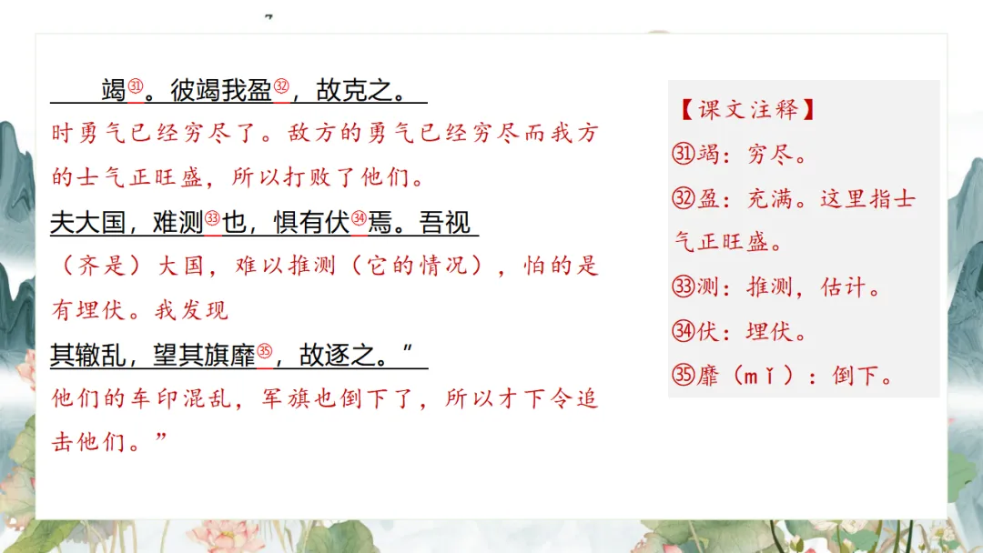 2026中考语文复习:九年级下册 《鱼我所欲也》《送东阳马生序》《曹刿论战》重点知识精讲 第62张