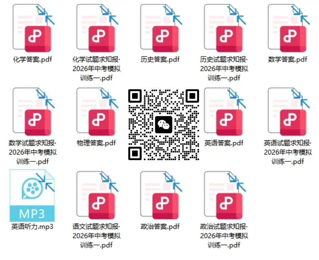 山西中考 2026年中考模拟训练真题及答案【附百校联考】 第1张