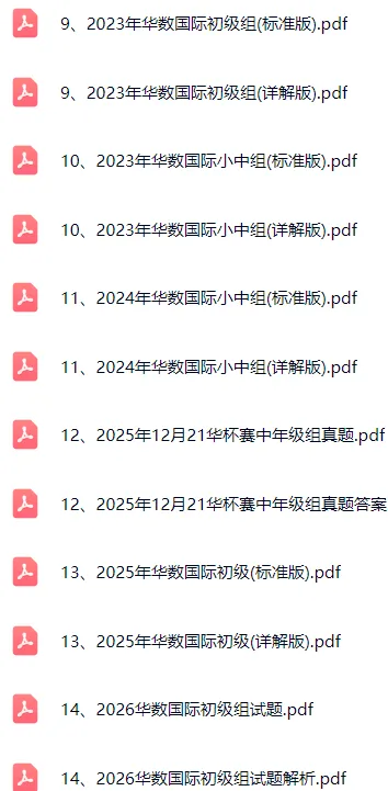 2026 华数国际赛真题完整版!3-6 年级孩子直接练,打印就能刷! 第16张