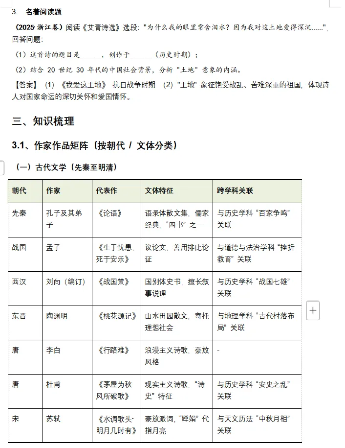 备战2026年全国中考语文:一轮复习讲义(基础、阅读|、文学常识、诗歌文言文)一举突破,高分冲刺必备! 第5张 备战2026年全国中考语文:一轮复习讲义(基础、阅读|、文学常识、诗歌文言文)一举突破,高分冲刺必备! 第5张