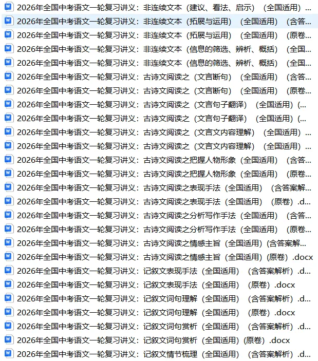 备战2026年全国中考语文:一轮复习讲义(基础、阅读|、文学常识、诗歌文言文)一举突破,高分冲刺必备! 第19张 备战2026年全国中考语文:一轮复习讲义(基础、阅读|、文学常识、诗歌文言文)一举突破,高分冲刺必备! 第19张