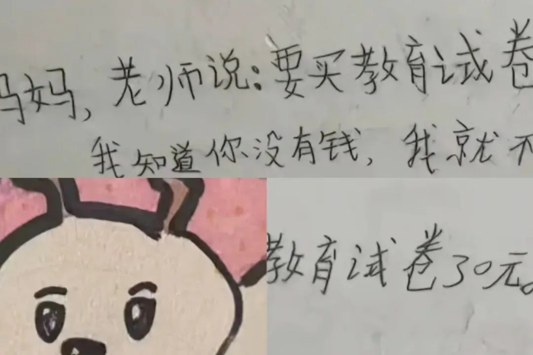 “妈妈,老师说:要买教育试卷.我知道你没有钱,我就不买了” 第1张