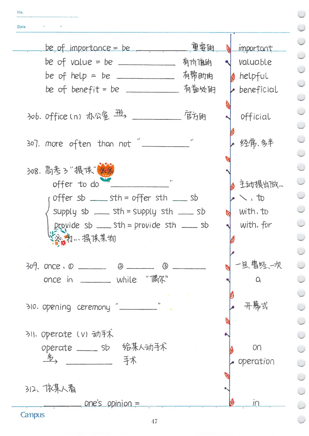 中考英语必考3500词汇(自测本)建议人手一份 第47张