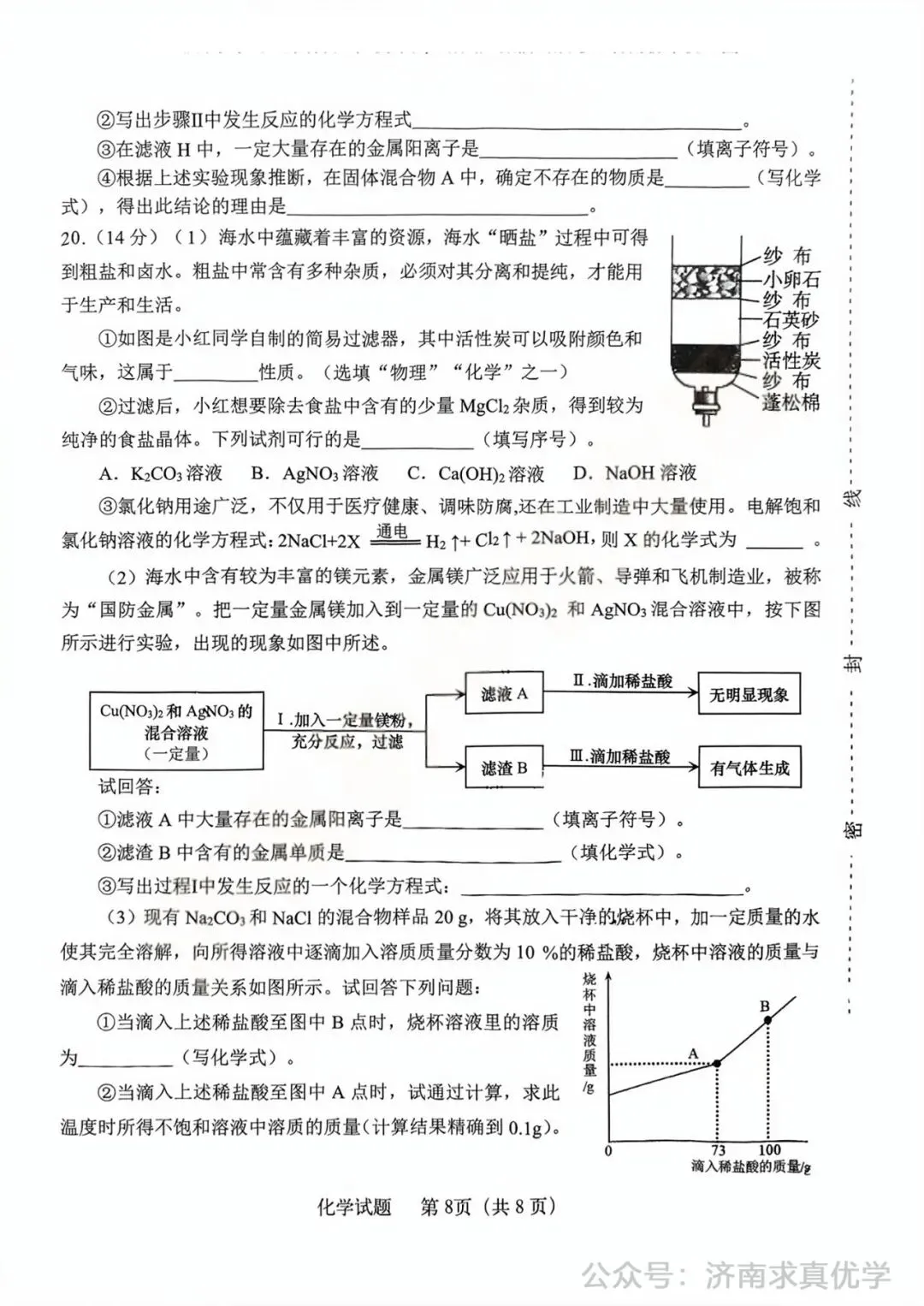【模拟】2025年天桥区中考第一次模拟考试化学试卷 第8张