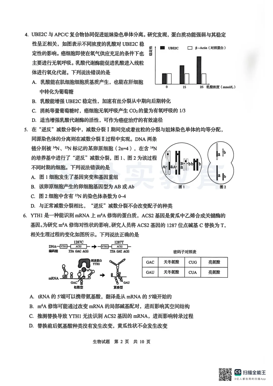 【青岛一模】2026年青岛高三一模真题:英语、历史、生物、化学 第9张
