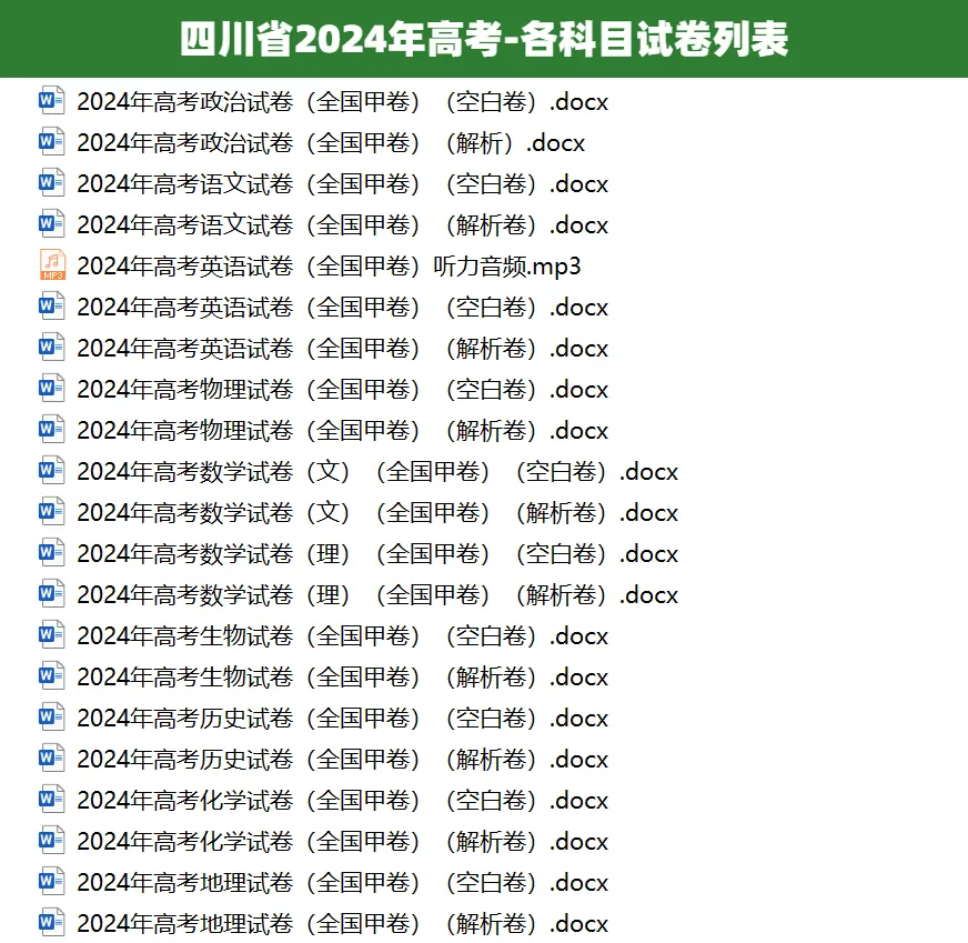 2008-2025四川省历年高考真题答案解析电子版试卷英语文数学生物理化学 第3张