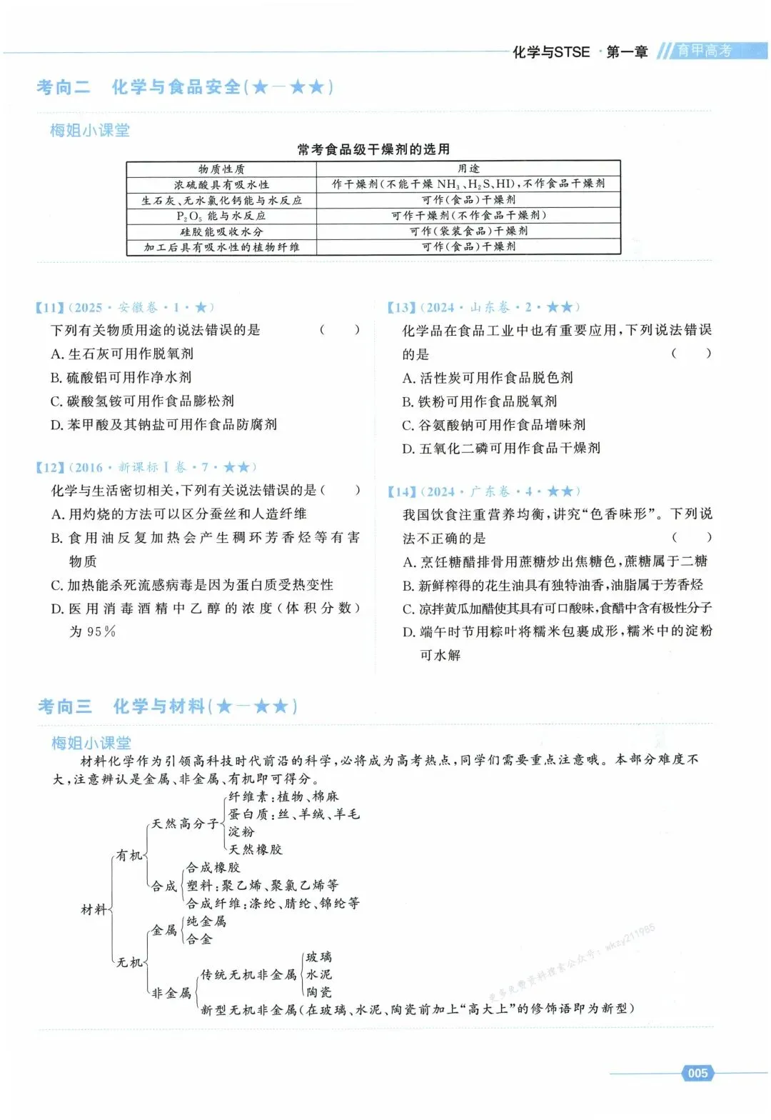 2026版育甲高考化学分类《真题全刷1300题》高考冲刺全国通用 第5张