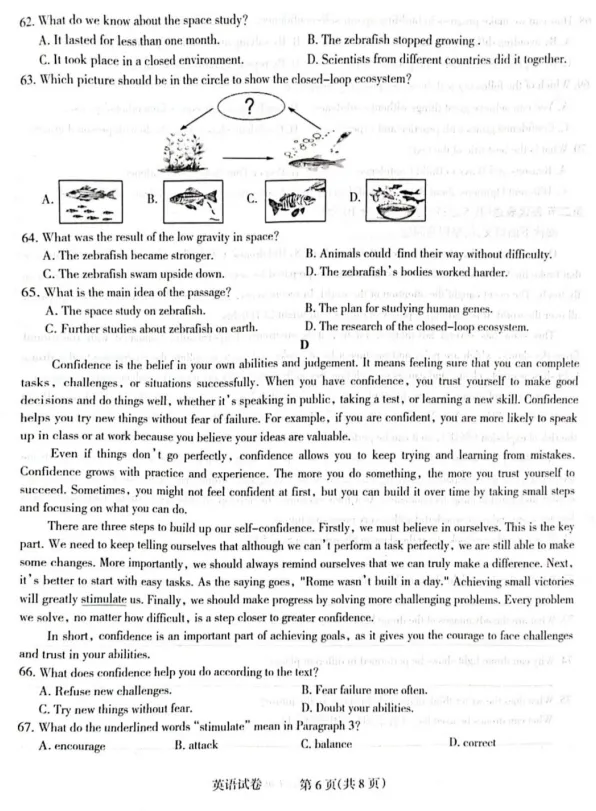 2025.3石家庄长安区初三一模英语试卷(含答案) 第7张
