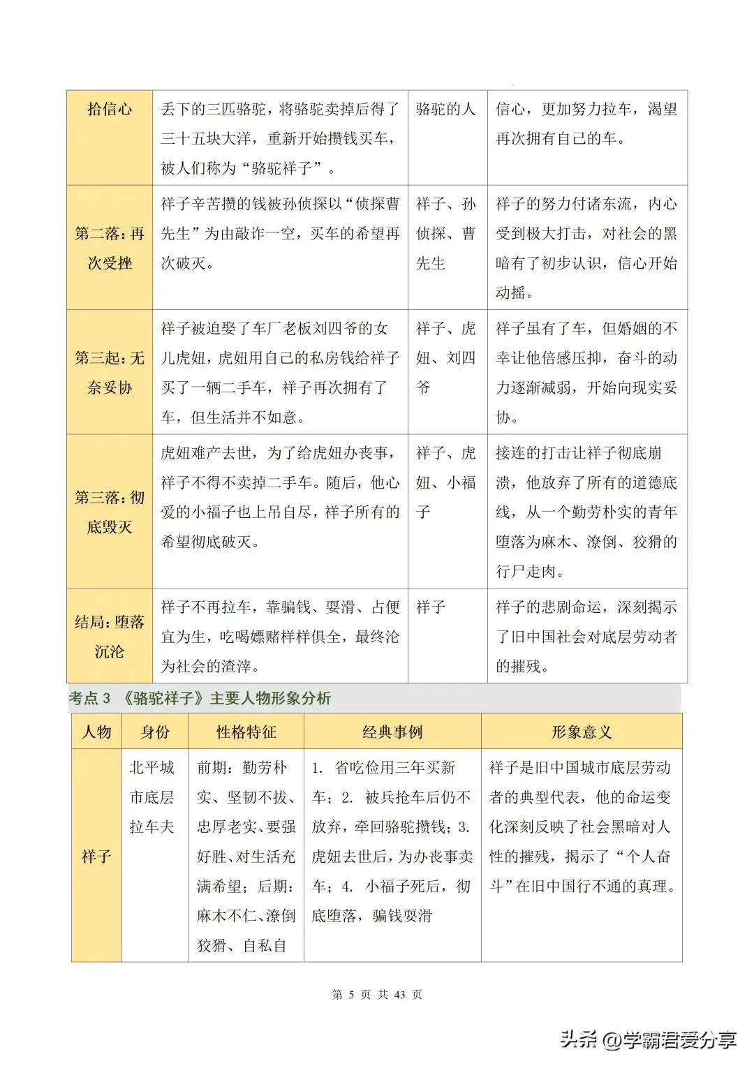 26新中考语文名著《骆驼祥子》《海底两万里》讲练测!15个核心考点全掌握! 第6张