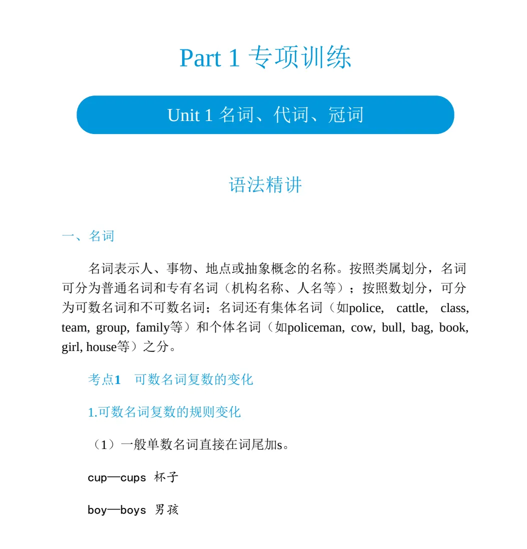 《中考英语语法汇总·强化训练1000题》含答案,可下载! 第5张