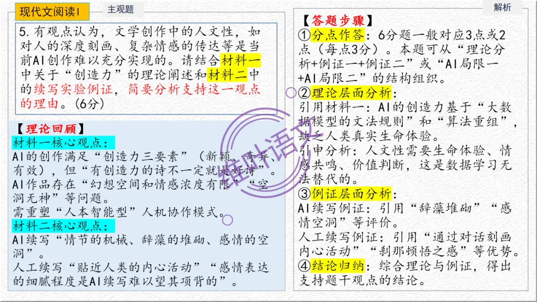 模考讲评 | 广东省普通高中毕业班综合测试(一),内有标杆文+点评 第28张