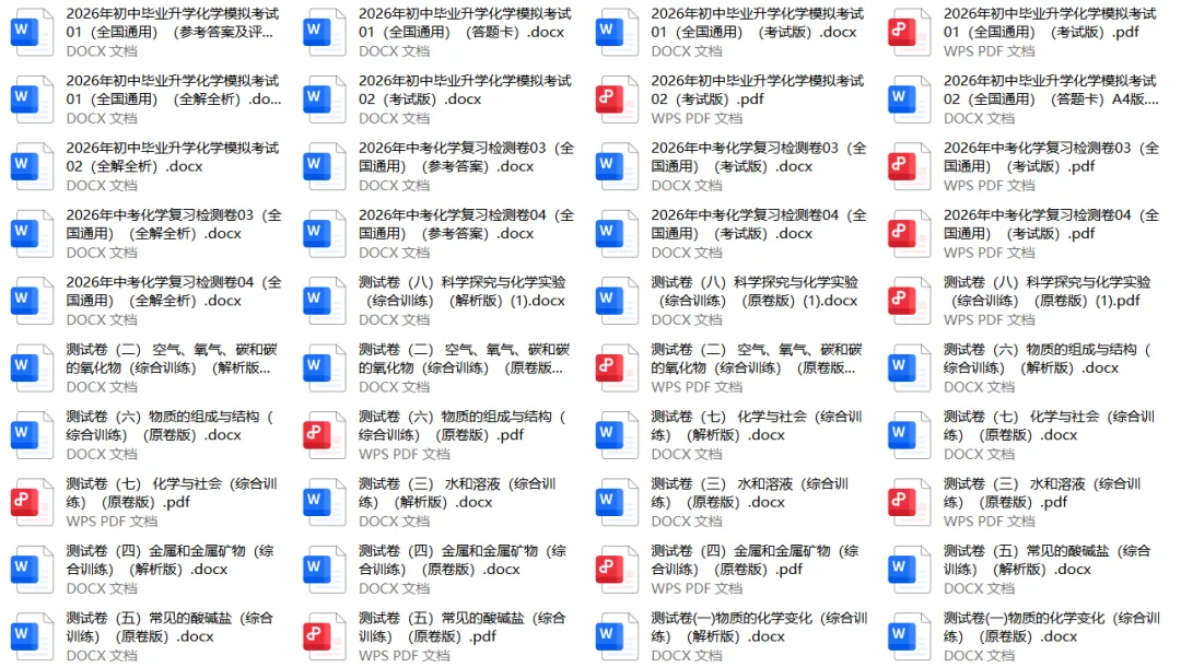 【化学试卷】2026中考化学模块复习及中考模拟测试卷【人教版2026】 第2张