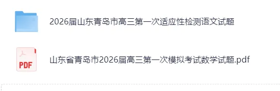 山东省青岛市2026届高三第一次模拟考试(电子版pdf) 第2张