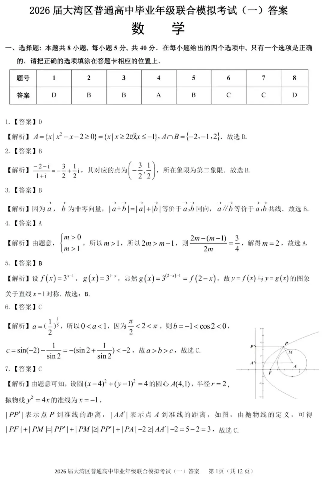 2026届广东大湾区普通高中毕业年级联合模拟考试(一)(大湾区一模) 第8张