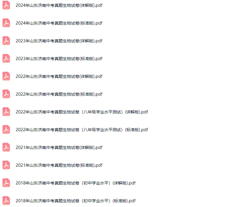 2015-2024学年济南各区中考生物真题及答案解析 第2张