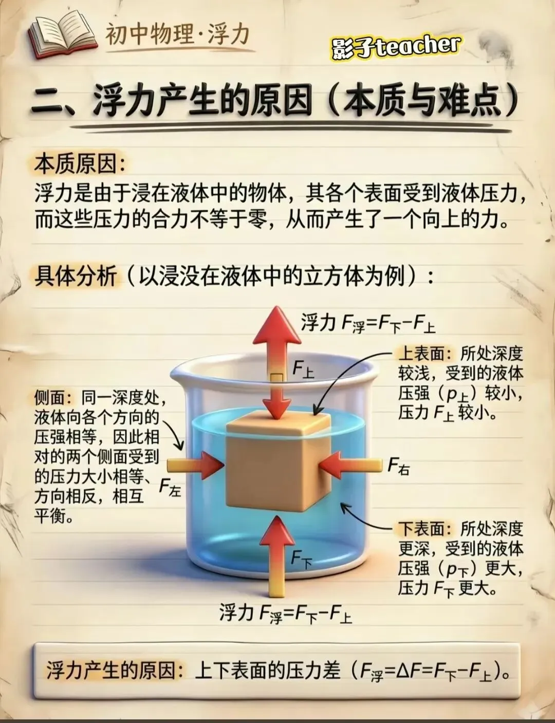 中考物理压强浮力知识清单和分层训练卷和答案 第8张