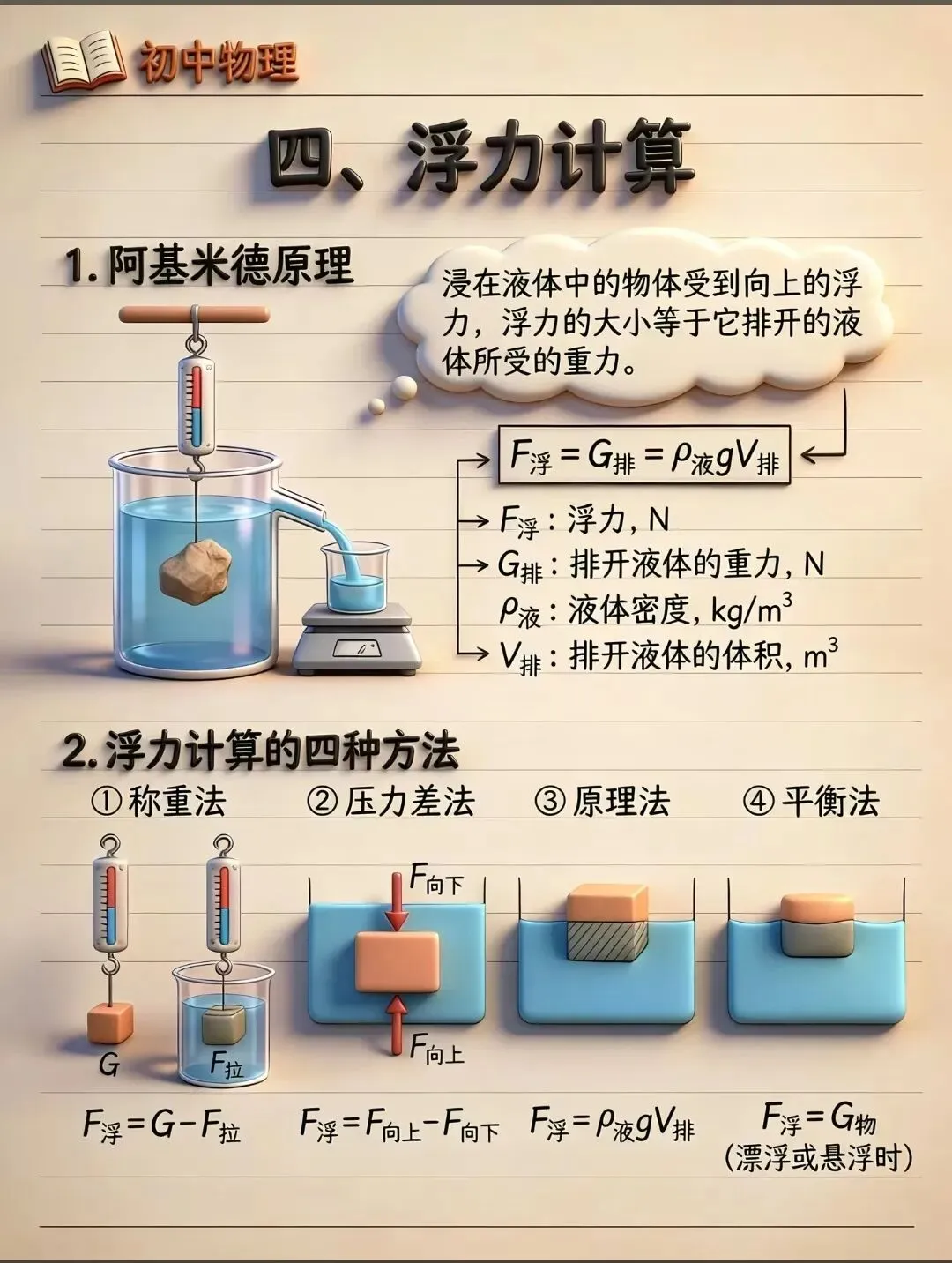 中考物理压强浮力知识清单和分层训练卷和答案 第14张
