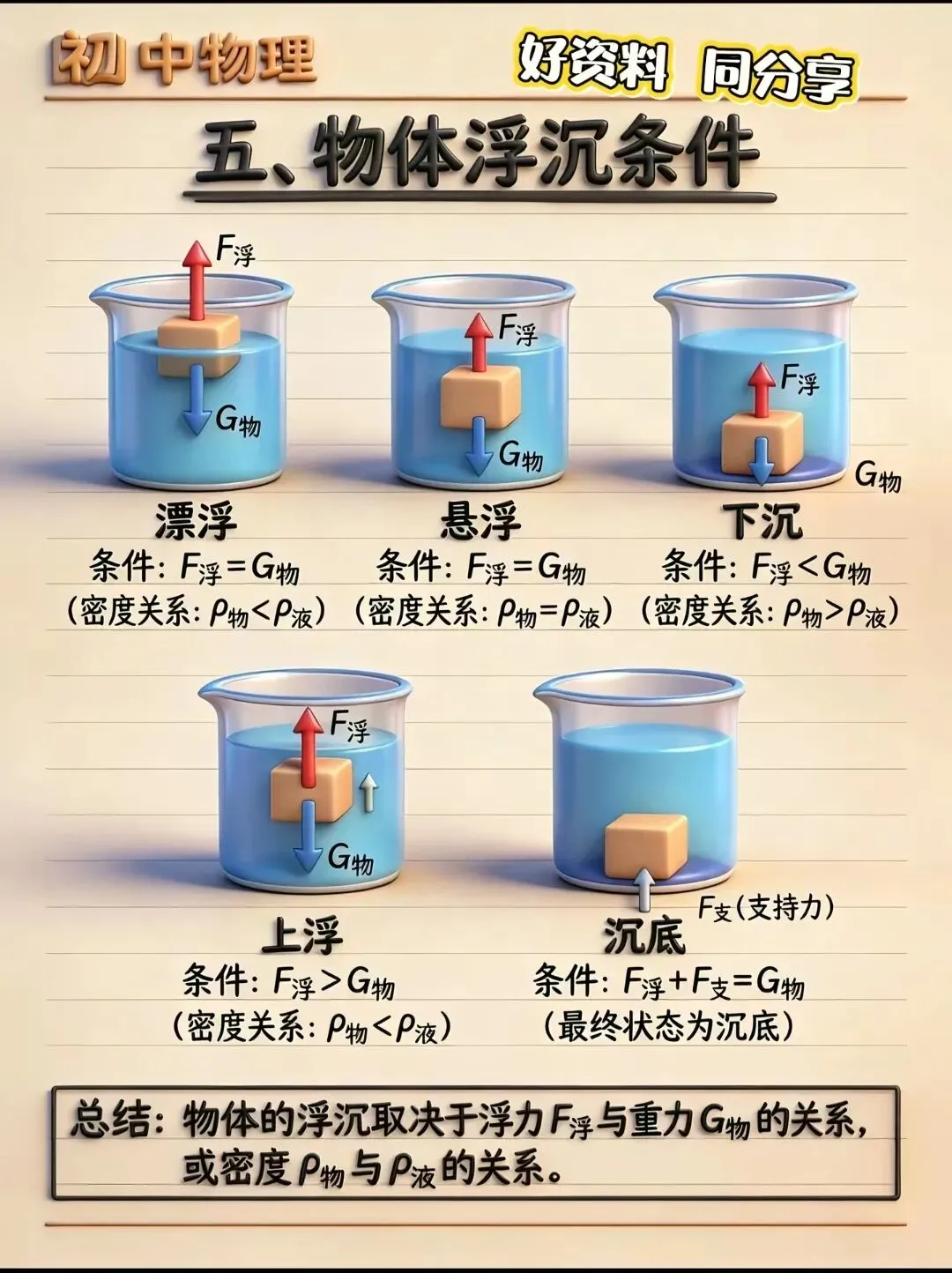 中考物理压强浮力知识清单和分层训练卷和答案 第15张