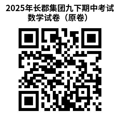 2025年长郡集团九下期中考试数学试卷(原卷)与官方答案 第9张