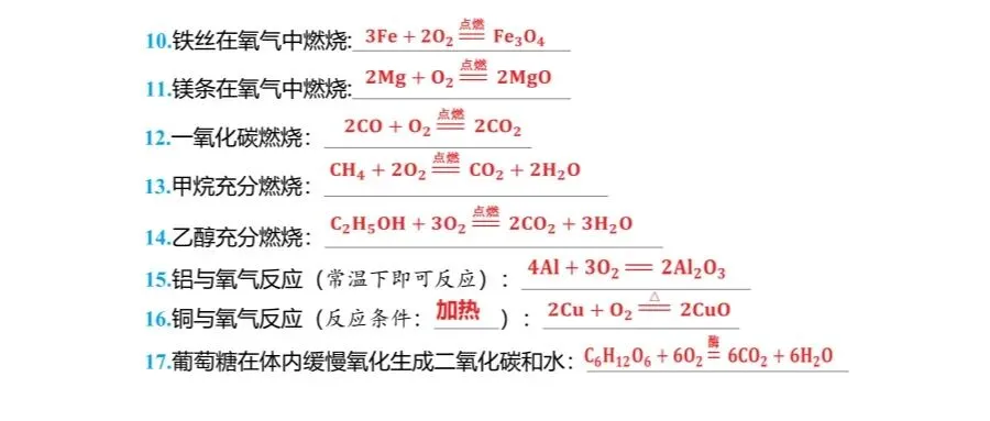 中考化学 核心必背!66个化学方程式分类大全(可存图) 第6张