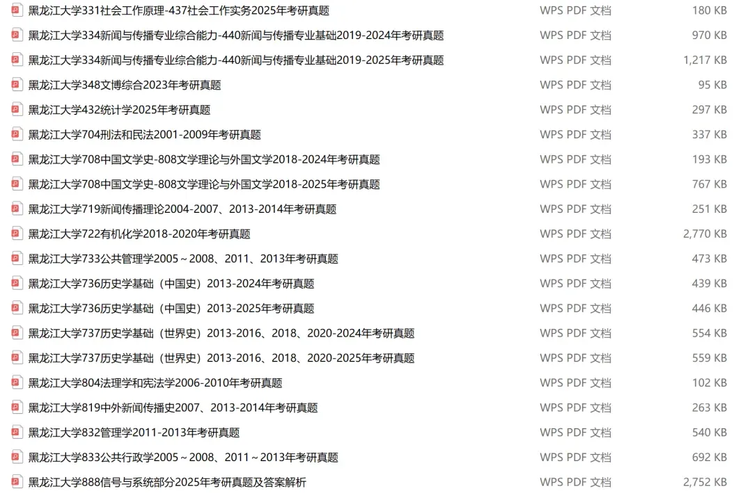 黑龙江大学考研专业课历年真题汇总(含2026真题) 第2张 黑龙江大学考研专业课历年真题汇总(含2026真题) 第2张