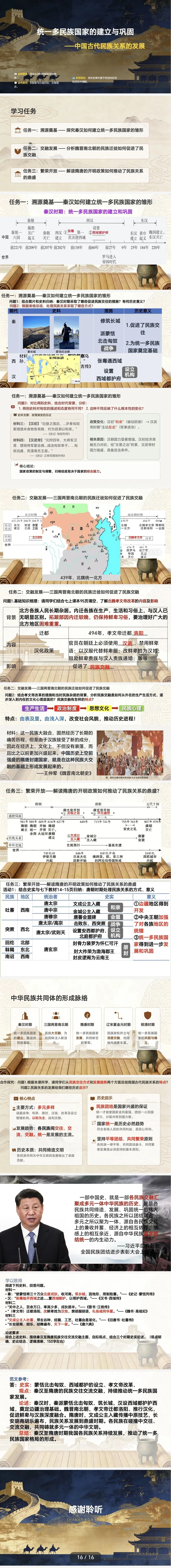 【展示观摩•课件】九年级中考一轮复习大单元教学:统一多民族国家的建立与巩固——中国古代民族关系的发展(秦汉至隋唐时期) 第1张