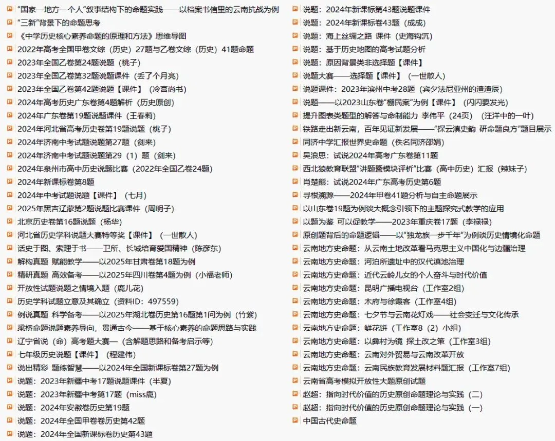 历史高考中考命题说题比赛试卷评析ppt课件 第2张