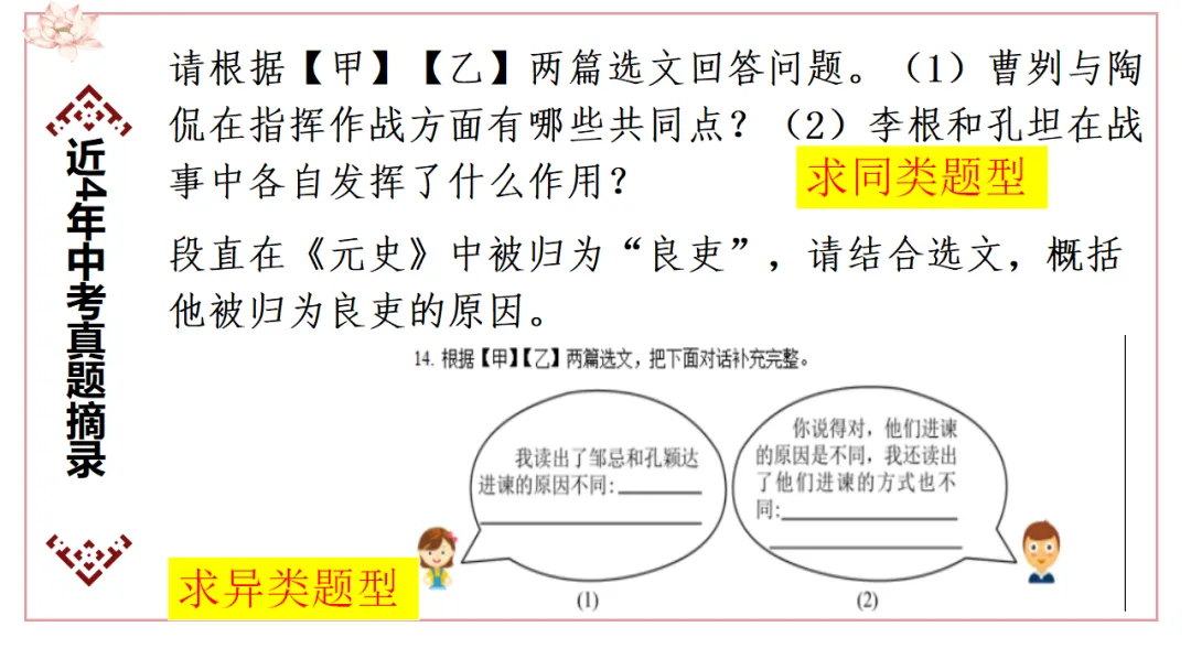 中考语文专题复习:文言文对比阅读备考策略ppt 第9张