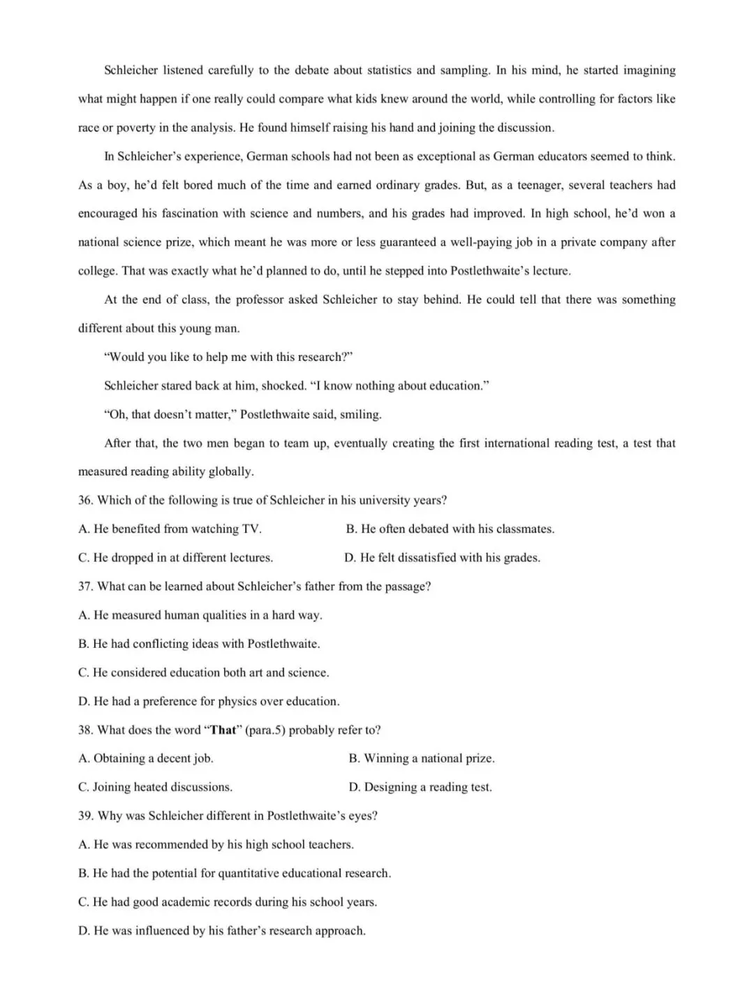 2025上海高考英语真题(答案和范文) 第5张