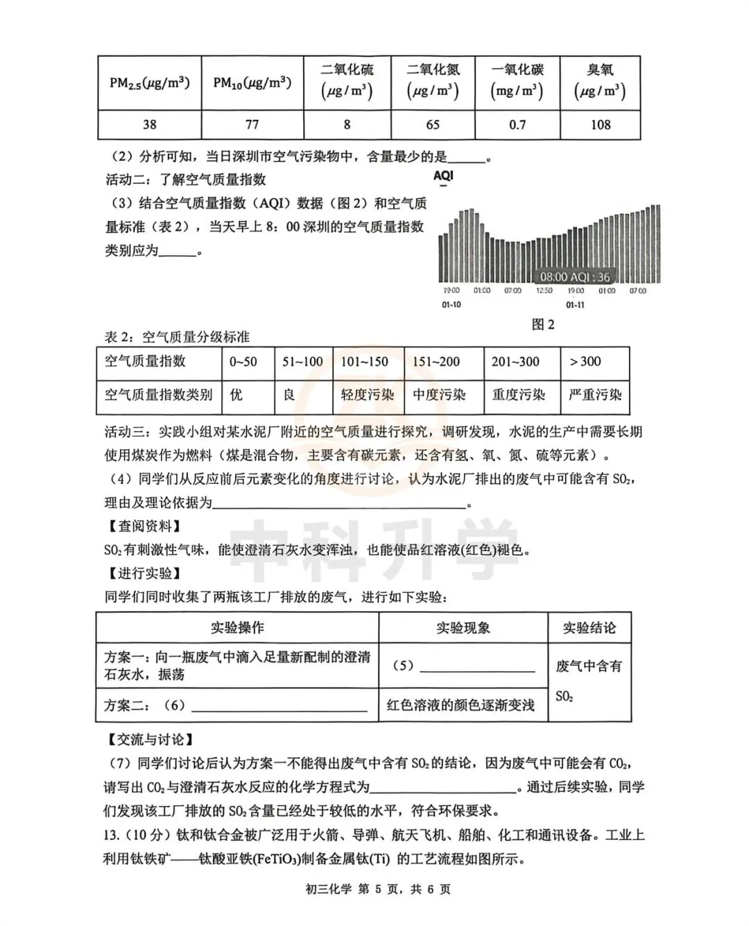 2026年深圳市34校联考一模化学试卷+答案 第8张
