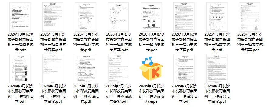 【精选试卷】2025届+2026届长沙市长郡教育集团初三一模全科及答案 第8张