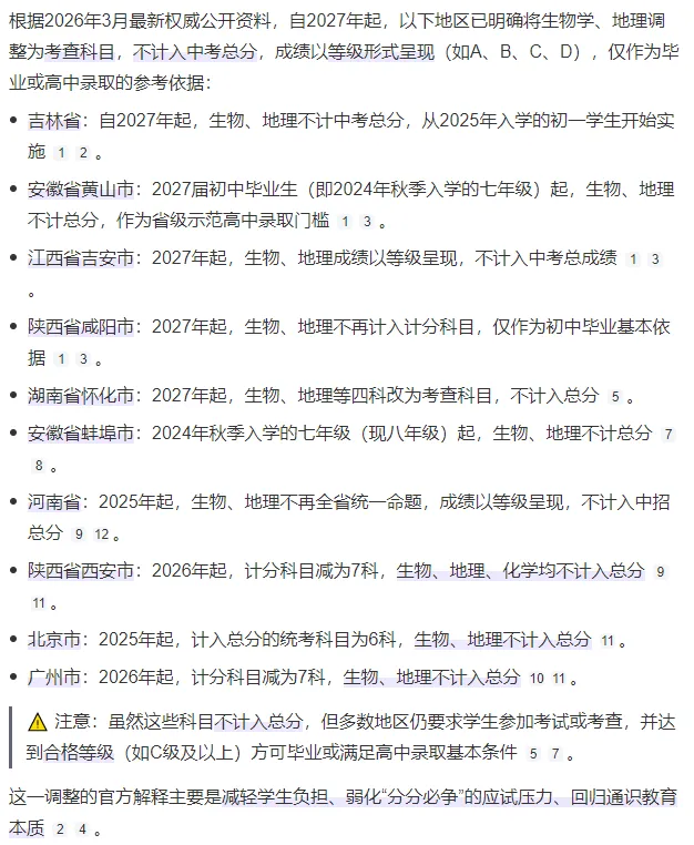 中考不考生物地理了,然后呢? 第3张