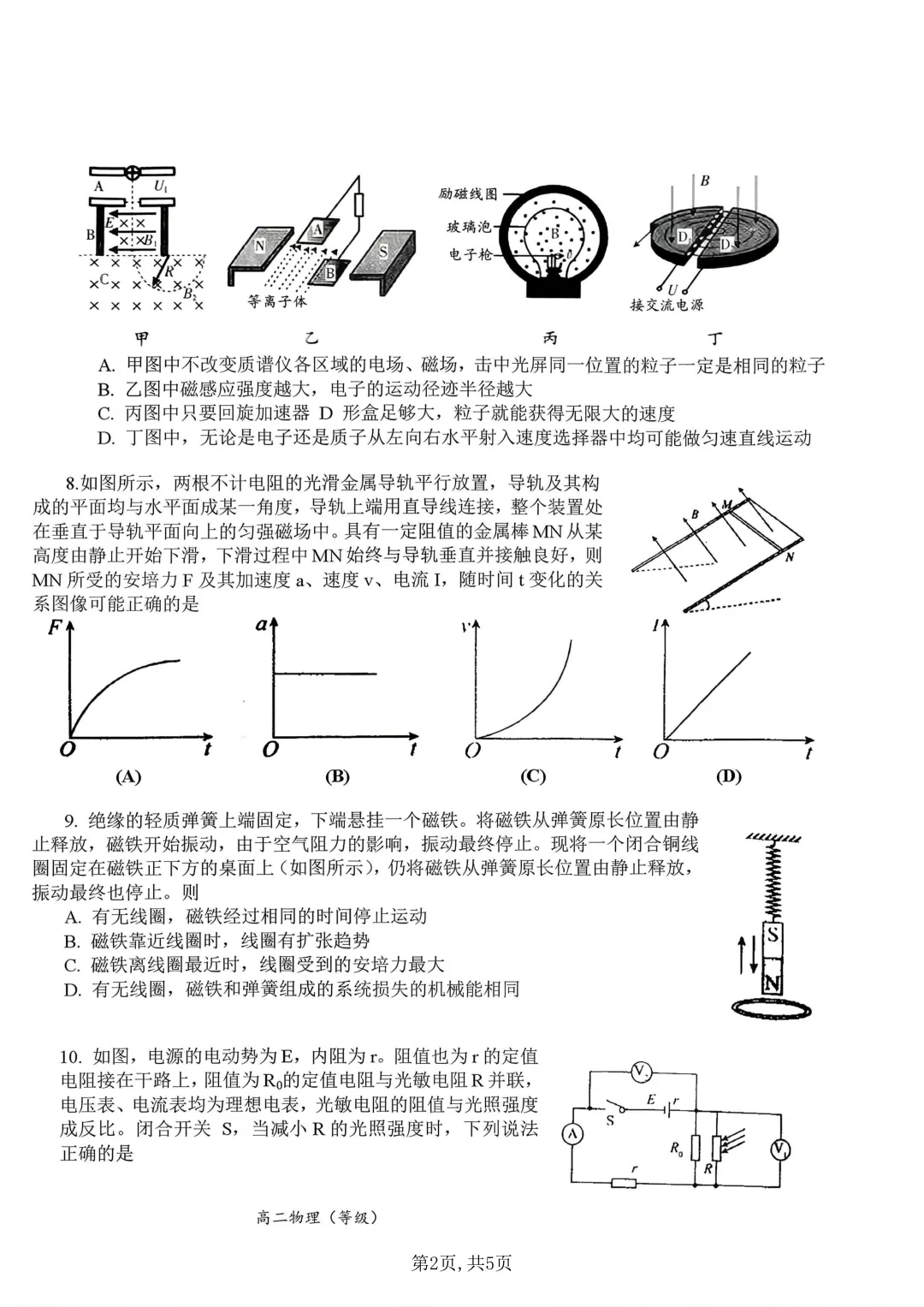 【SH高中四校八大试卷群更新】上海市延安中学2025-2026学年高二下学期3月质量调研物理 第2张