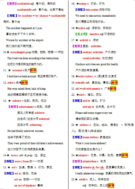 2026中考英语一轮复习知识清单,收藏打印背熟,考试基础“0”扣分!(全国通用版) 第5张