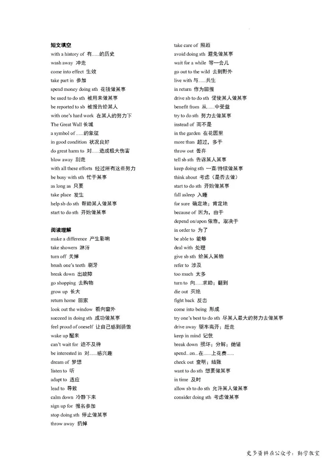 【中考英语】2026年福建中考英语真题词组复习 第2张