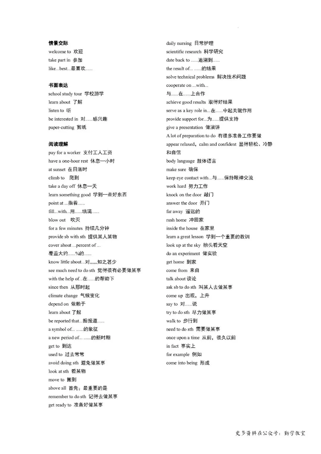 【中考英语】2026年福建中考英语真题词组复习 第4张