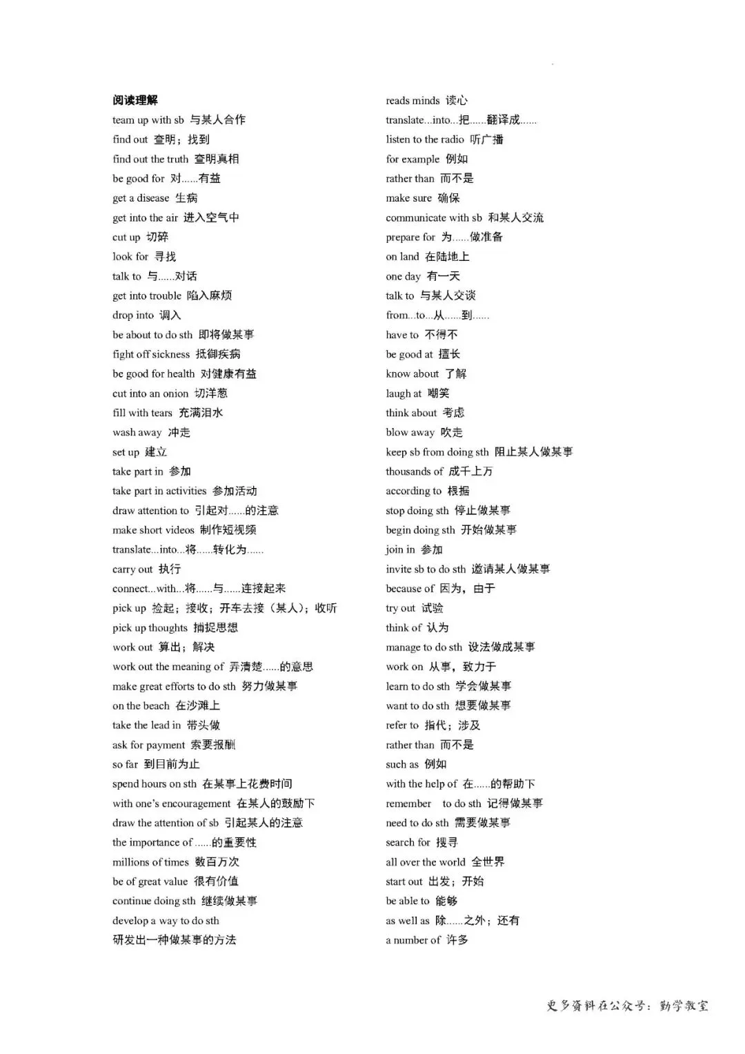 【中考英语】2026年福建中考英语真题词组复习 第7张