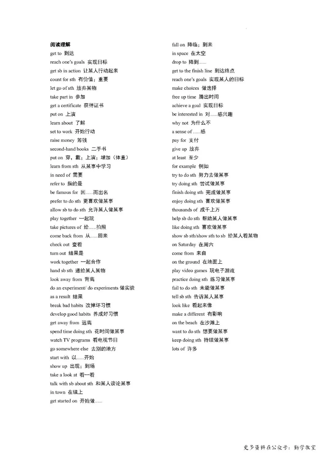 【中考英语】2026年福建中考英语真题词组复习 第13张