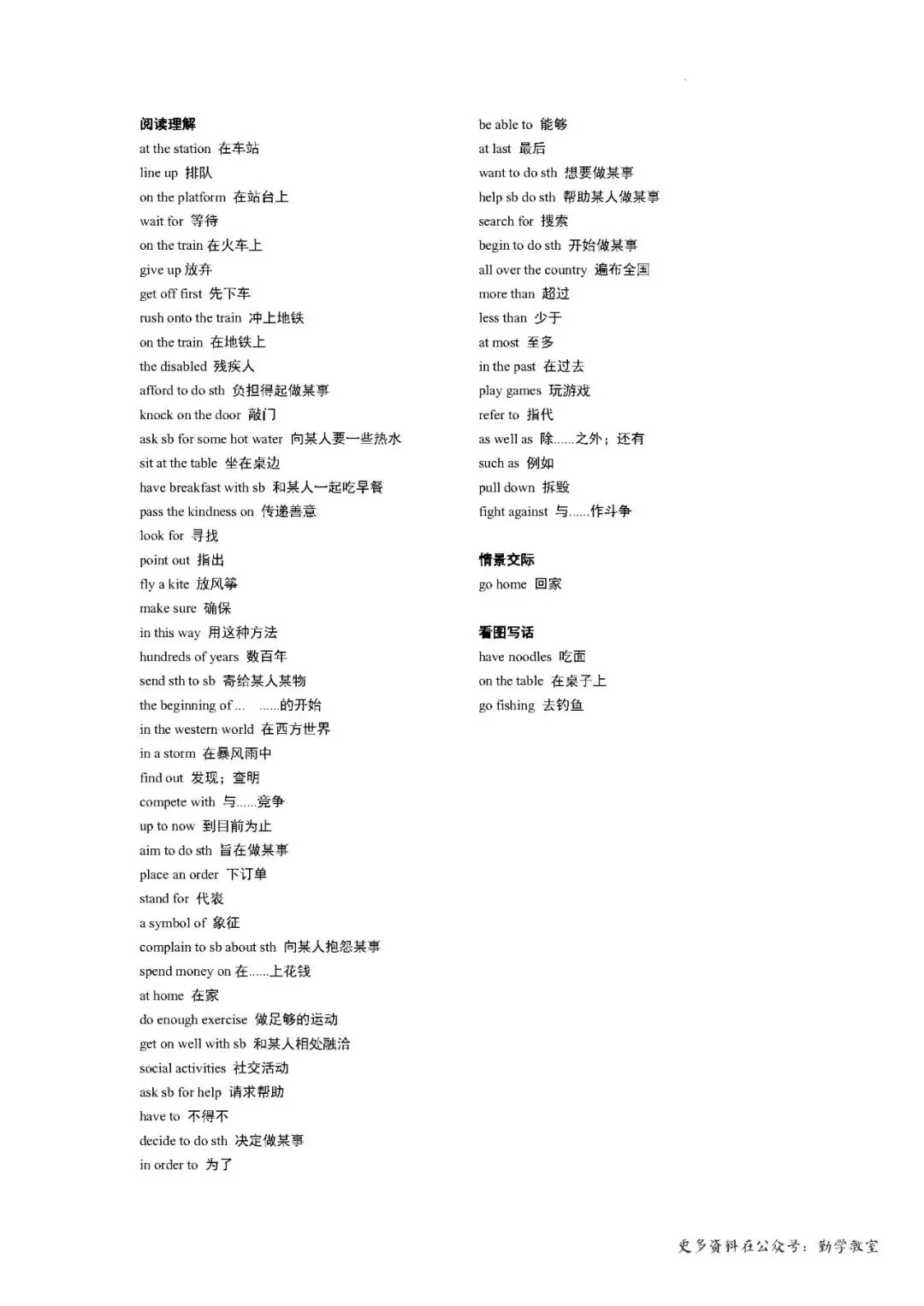 【中考英语】2026年福建中考英语真题词组复习 第19张