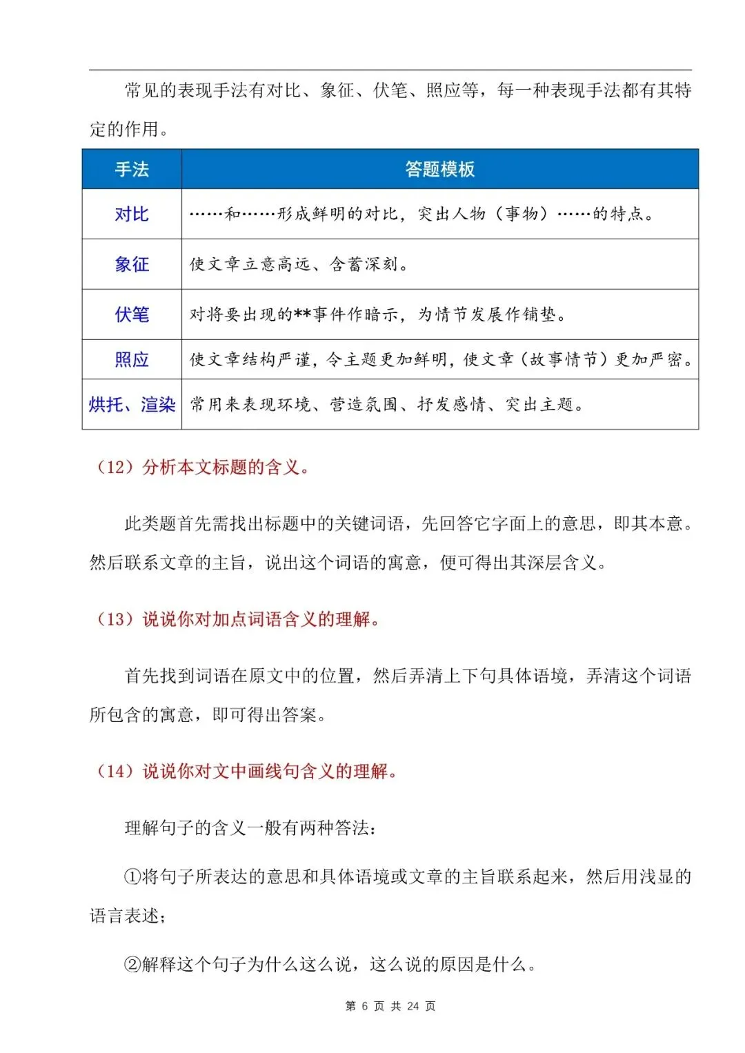(文末免费下载)安徽家长必看!中考语文写满不得分?这套万能答题模板直接救大命! 第4张